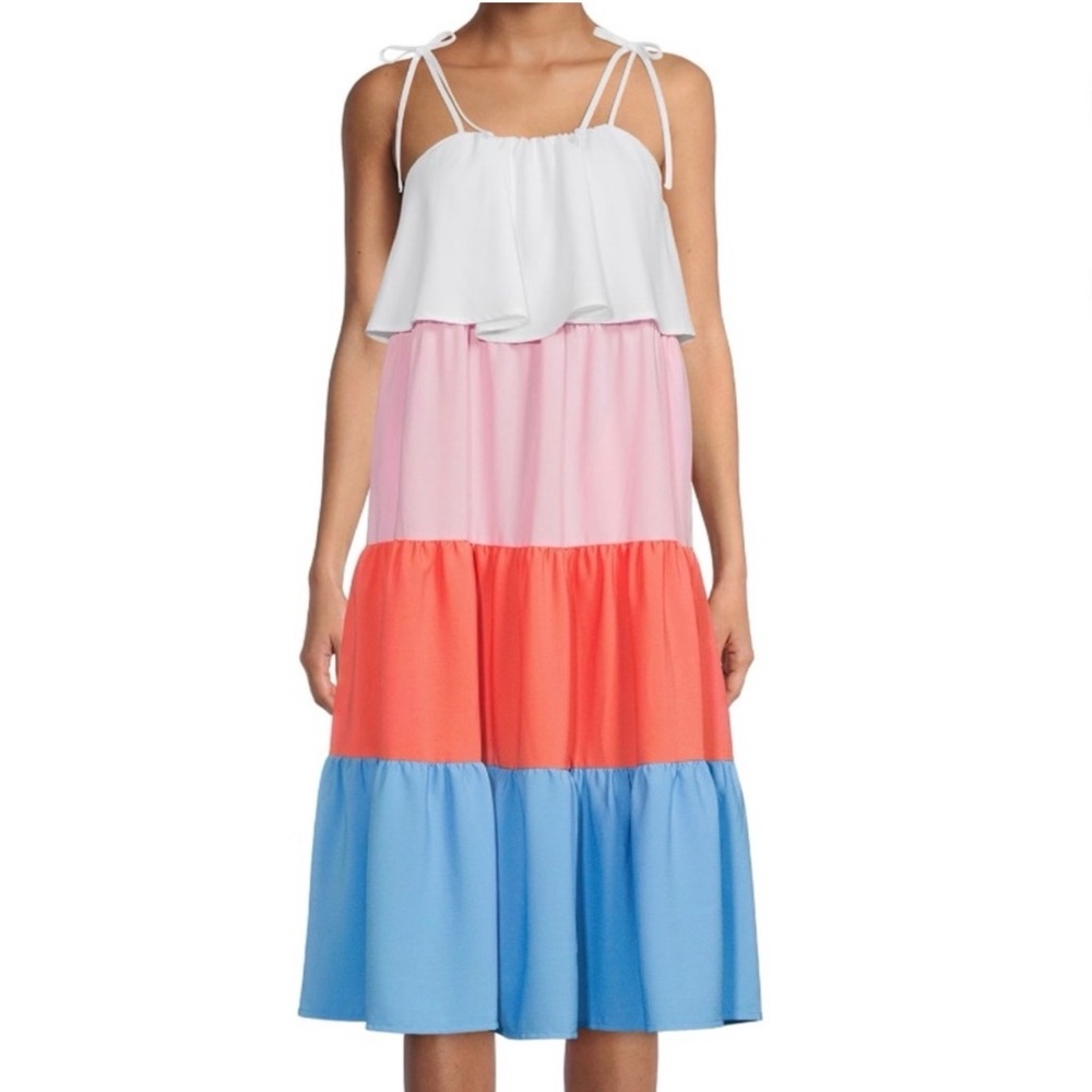 Time and Tru White Tiered Dress